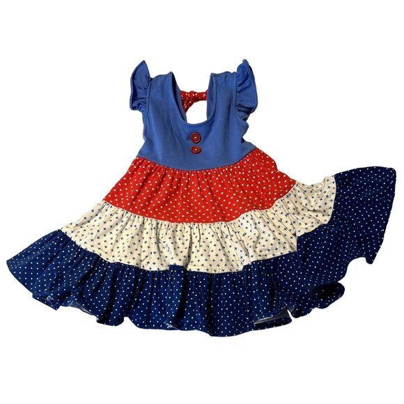 Eleanor Rose Britney Dress Patriotic Girls Size 3 4 Excellent Very gently used c - Picture 3 of 7